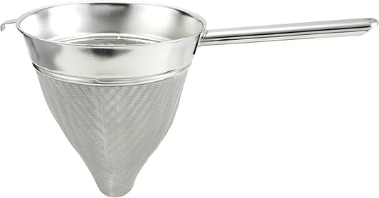 Winco Bouillon Strainer, 8-Inch Diameter, Extra Fine Mesh, Medium, Stainless Steel