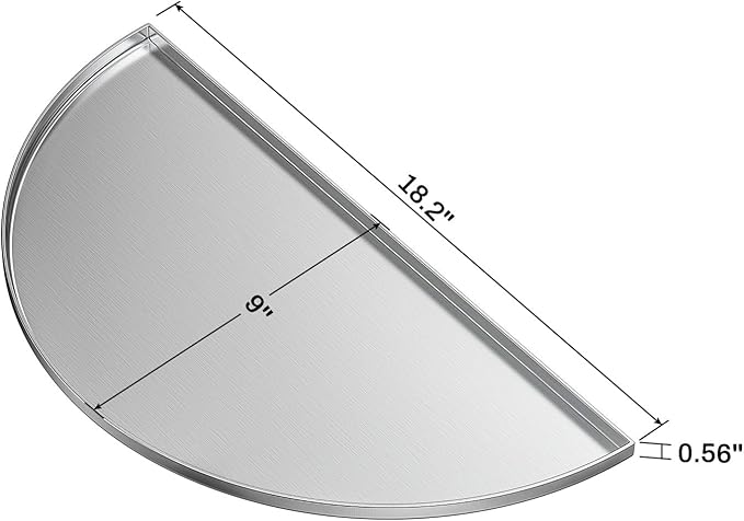 Skyflame Universal Stainless Steel Griddle, 18" Half-Round Flat Top BBQ Cooking Griddle Compatible With Kamado Joe Ceramic Grills/Weber Kettle Grills/Grill Caterings/Outdoor Stoves