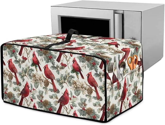 Doojoayie 4 Slice Toaster Cover Cardinal Bird Toaster Oven Cover Stain Resistant Small Appliance Dust Protector Modern Home Decor Gift for Mother, Wife, Women Cook
