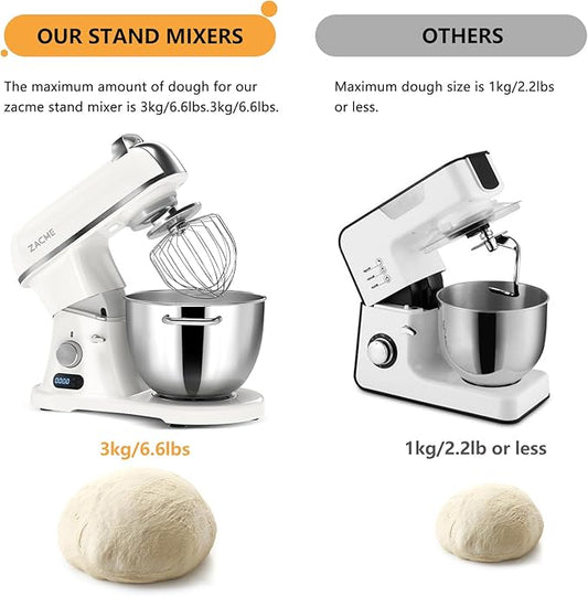 ZACME 8.4QT Commercial Stand Mixer 800W with Aluminum Die Casting Meets the Standard of NSF/ANSI 8-2023, Mixers Kitchen Electric Stand Mixer with Stainless Steel 8L Bowl, Dough Hook, Whisk and Beater