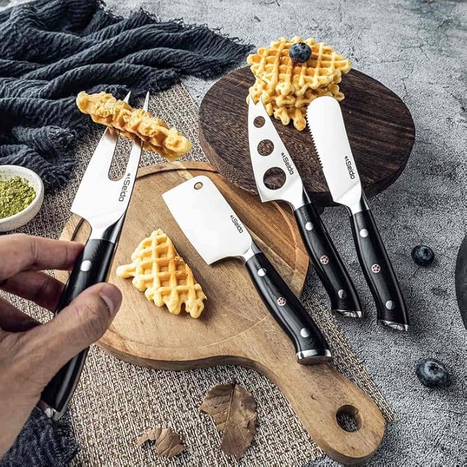 Seido Knives Shujin 4-Piece Charcuterie & Cheese Knife Set – Master Every Slice & Spread with Precision Elegance