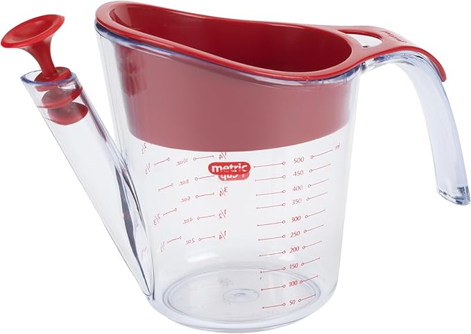 GoodCook Everyday Fat Separator for Cooking, 2-Cup Heat-Resistant Separator with Pour Spout, Bottom Release Fat Separator for BBQ and Gravy, Strainer and Silicone Stopper for Mess-Free Use