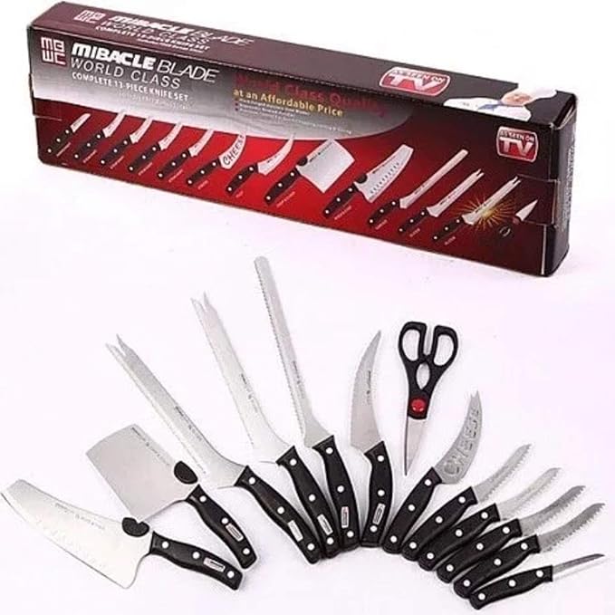 Miracle Blade World Class Professional Series 13 Piece Chef's Knife Collection - Ergonomic and Versatile Flash Forged Blades