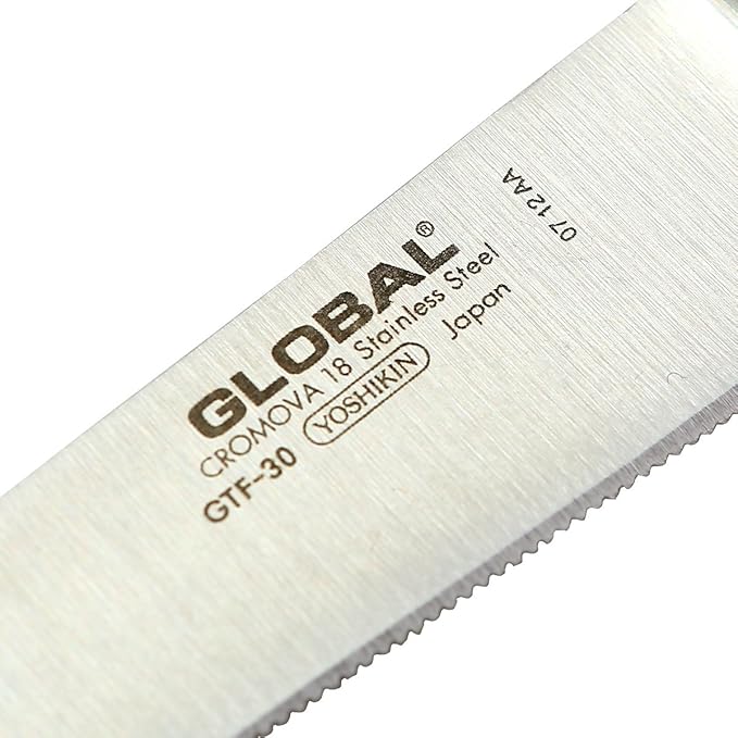 Global 3 inch Pronged Cheese Knife - Fork Tipped Spear, Narrow Blade, Lightweight Japanese Stainless Steel, Razor Sharp Edge, Made in Japan, GTF-30