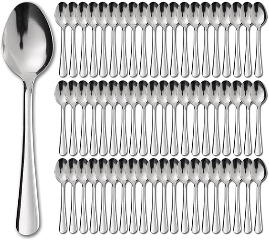120 PCS Dinner Spoons Set - Windsor Stainless Steel Dinner Spoon 7.1 Inch with Dishwasher Safe Dessert Spoons, Metal Dessert Spoon, Silverware for Home, Kitchen or Restaurant