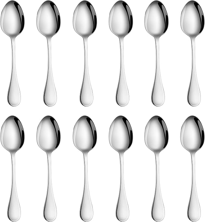 Artaste Rain 18/10 Stainless Steel Dinner Spoon, 7.5 Inch, Silver, Set of 12