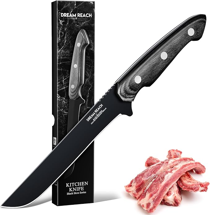 Dream Reach Fillet Boning Knife - Japanese Hand Forged Full Tang Sharp Deboning Knife for Meat Cutting, Kitchen BBQ Gift