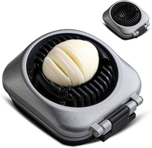 Egg Slicer, 2 in 1 Egg Slicer for Hard Boiled Eggs, Stainless Steel Wire Egg Slicers, Kitchen Multipurpose Egg Cutter with Storage Box, for Cutting Eggs, Strawberries and Cherry Tomatoes (Silver)