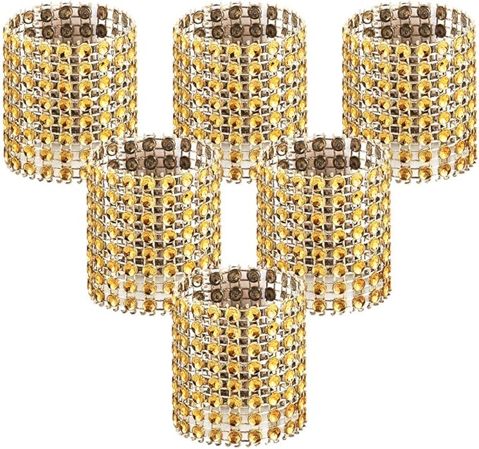 Accmor 50pcs Napkin Rings, Gold Napkin Rings Buckles for Table Decorations, Wedding, Dinner, Party, DIY Decoration