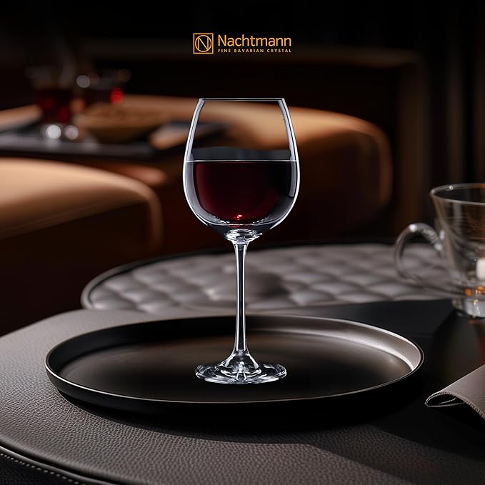 Nachtmann Vivendi 25 oz Red Wine Glasses – Set of 4 Lead-Free Elegant Crystal Stemware with Long Stems & Thin-Walled Tulip Shape, Ideal for Cabernet, Pinot Noir & Bordeaux, Break-Resistant