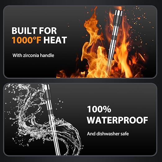 AI Smart Wireless Meat Thermometer, 10X Enhanced Signal and Stability, with 2 Probes High-Accuracy Sensors, Standalone Display Base, Instant Read LCD & App Control for Kitchen,BBQ,Oven,Grill
