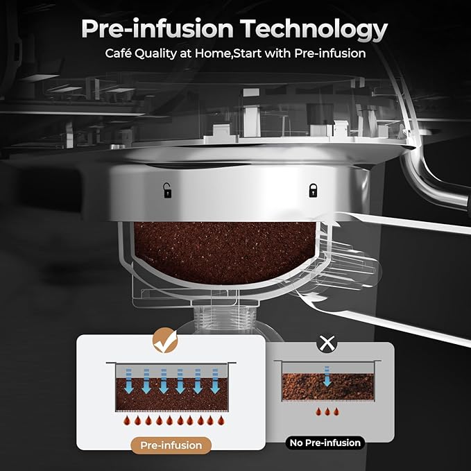 20 Bar Espresso Machine,Hot & Cold Brew Espresso Coffee Maker with Milk Frother,50oz Water Tank,LCD Display,Single & Double,Cappuccino & Latte Machine for Home