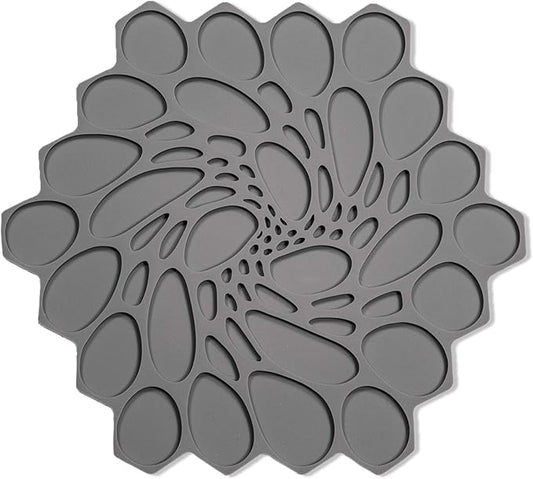 modern-twist 7 x 7 Hive Silicone Trivet, Heat Resistant Up to 675°F, Non Slip, Protects Table from Heat, Cement, Pack of 1
