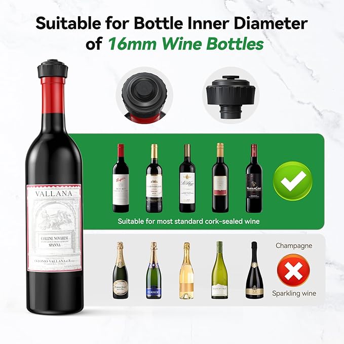 Vacuum Sealer for Food (Compact Vacuum Sealer Machine +30 Mason Jar Lids+ Wine Stopper), Handheld Mason Jar Vacuum Sealer for 10X Preservation & Fresh, 80Kpa Portable Vacuum Food Saver
