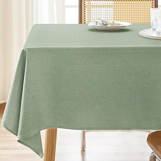 AUSSPVOCT Textured Tablecloth Rectangle 60x104 Water Resistant Spill-Proof Wipeable Table Cloth Wrinkle Free Fabric Dining Table Cover for Birthday Party Farmhouse Spring Kitchen Tablecloths