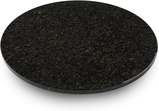 Koville 16'' Black Marble Lazy Susan for Kitchen Counter, Marble Turntable for Dinning, Lazy Susan Organizer for Cabinet, Serving Rotation Spinning Tabletop Organizer Swiveling, Spice Rack Storage