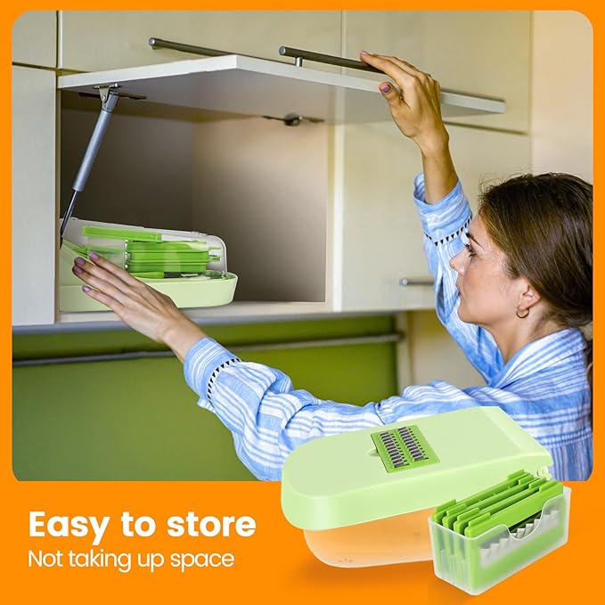Pro-Series 17-in-1 Mandoline Slicer & Spiralizer, Veggie Chopper with Container for Onion Salad, Vegetable Slicer, Kitchen Gadgets, Food Processor, Vegetable Shredder with Container