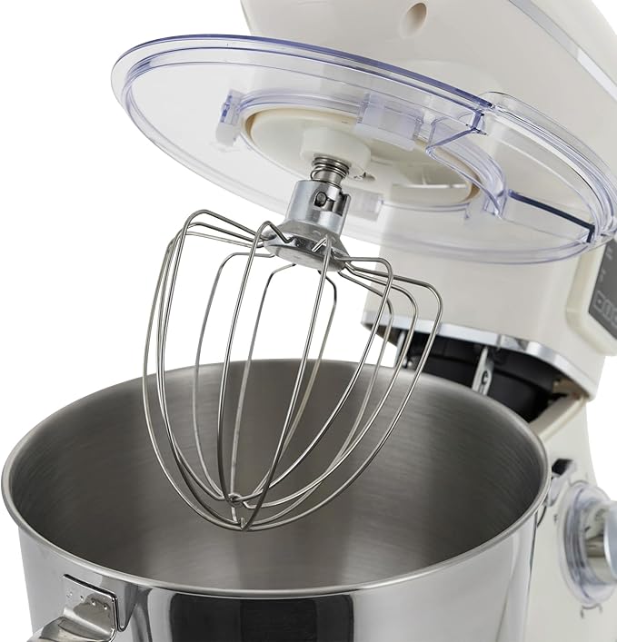 HAPPCUCOE 1350W Stand Mixer,6.5Qt Electric Kitchen Mixer,Dough Machine with LCD Display,Electric Food Mixer for Kitchens,Restaurants,Bakeries (White)