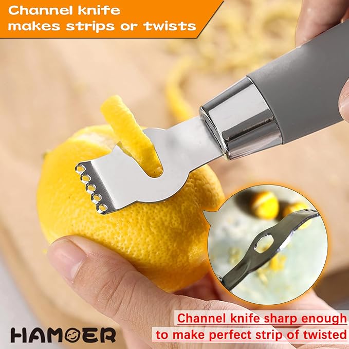 Bundle of 2-in-1 lemon zester and citrus peel channel knife