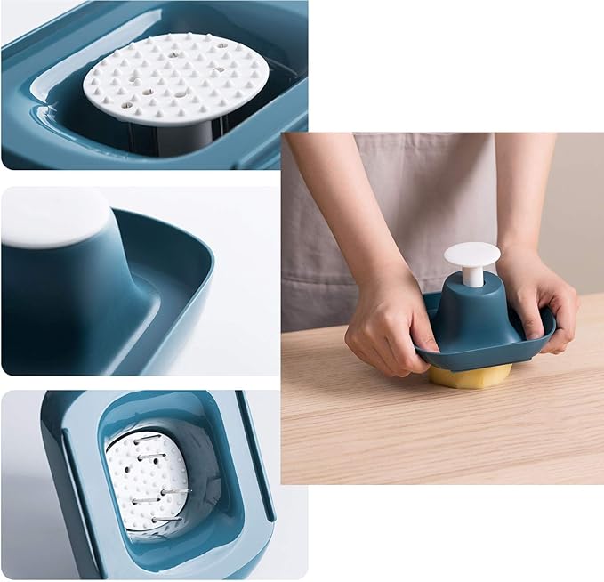 JIZHENG Vegetable Chopper-Spiralizer Vegetable Mandoline Slicer-Onion Chopper with Container-Pro Food Chopper with Container-4 Blades