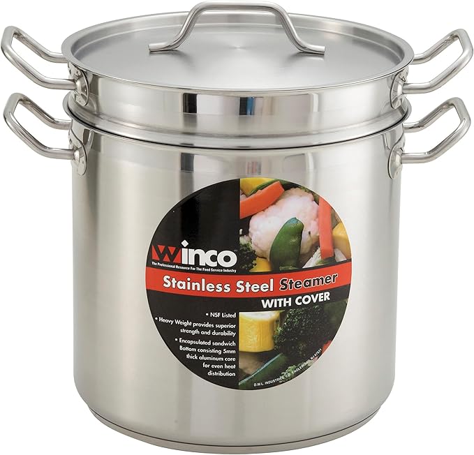 Winware Stainless 20 Quart Steamer/Pasta Cooker with Cover