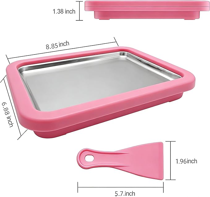 Rolled Ice Cream Maker, Portable Instant Rolled Ice Cream Tray with Dual Scrapers, DIY Rolled Ice Cream Homemade Italian Ice Cream, Sorbet, Frozen Yogurt tray (Green)