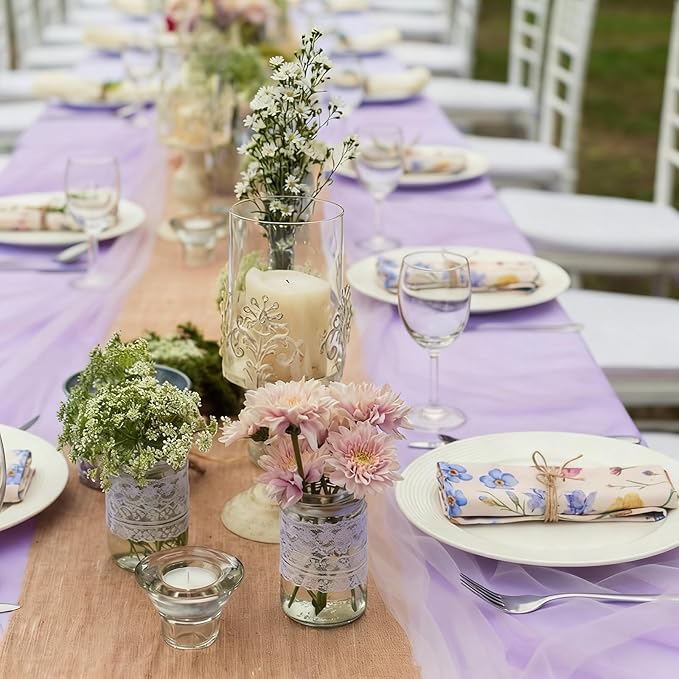 24 Pcs Butterfly and Wild Flowers Cloth Napkins Floral Plants Reusable Napkins French Retro Toile Dinner Soft Absorbent for Summer Holiday Party