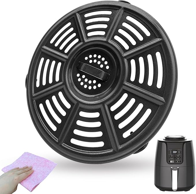 QLRGNE 4QT Air Fryer Grill Pan for Ninja AF101 4 Quart Air Fryers, Upgraded Air Fryer Grill Plate Crisping Tray Plate Rack Insert Grate Grid Shelf for Ninja Air Fryer, Nonstick, Dishwasher Safe