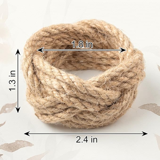 Napkin Rings Set of 12 Woven Natural Burlap Napkin Rings Rustic Napkin Ring Holder for Dining Table Decor Wedding Banquet Christmas Thanksgiving Easter Table Decorations