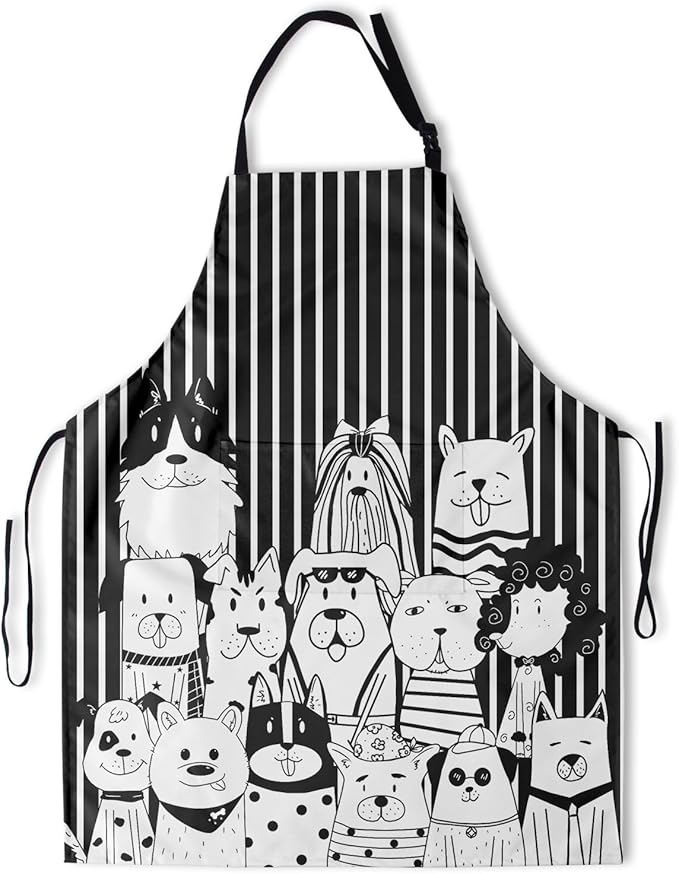 Apron with Pockets Aprons for Women Men Kitchen Chef Apron for Cooking Gardening Server Waitress Painting