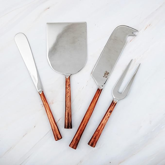 INOX artisans Copper Antique Sundundance Design Cheese Aceessories 4 Pcs. Set