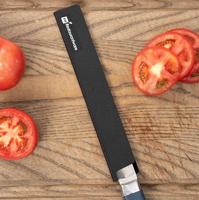 Restaurantware-Sensei 10 x 1.5 Inch Knife Sleeve, 1 Knife Protector - Fits Bread Knife, Felt Lining, Black Plastic Knife Blade Guard, Durable, Cut-Proof