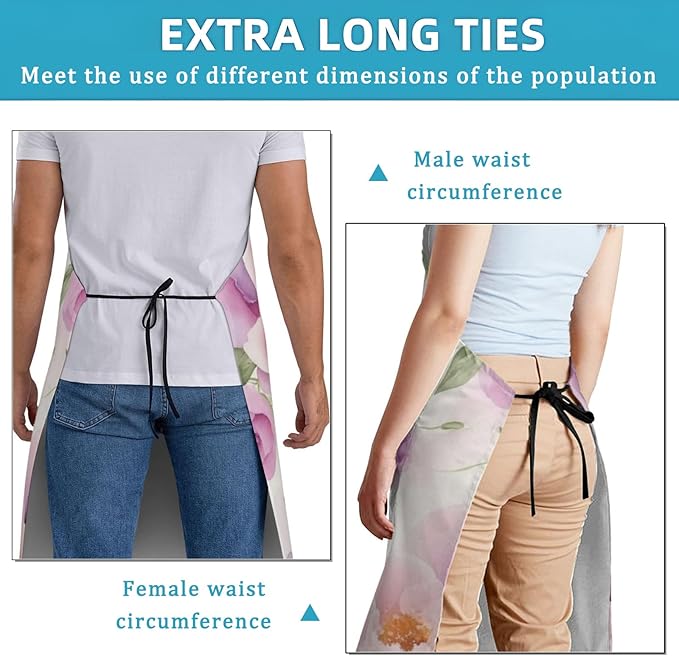 Ferret Apron,Adjustable Waterproof Oxford Fabric Kitchen Apron with 2 Pockets for Men and Women, Cooking, Baking, BBQ, Coffee Shop, Housewarming Gifts, 28x33 Inches