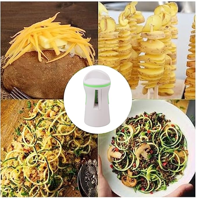 Handheld Spiralizer Vegetable Cutter, Detachable Ergonomic ABS Handheld Vegetable Spiralizer for Kitchen