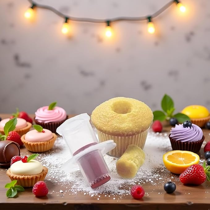 2Pcs Random Color Cupcake Corer Decorating Divider Pastry Corer Model Cake Filler Corers Corers and Pitters Fruit and Vegetable Tools Home and Kitchen