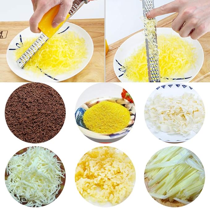 Kitchen Graters Set of 3 Stainless Steel Handheld Zester, Razor Sharp Teeth High Performance for Vegetables, Fruits, Cheese, Chocolate,3pcs