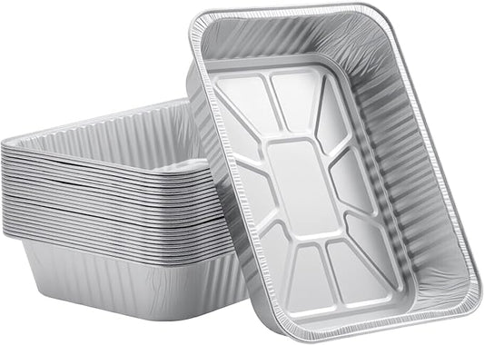 BondOnLum Disposable Aluminum Foil Pan, Family Size Baking Container, Deep Rectangular,9×13 Half Size,Tin Pans for Roasting,Catering,Picnic or Holiday needs (25 Pack)