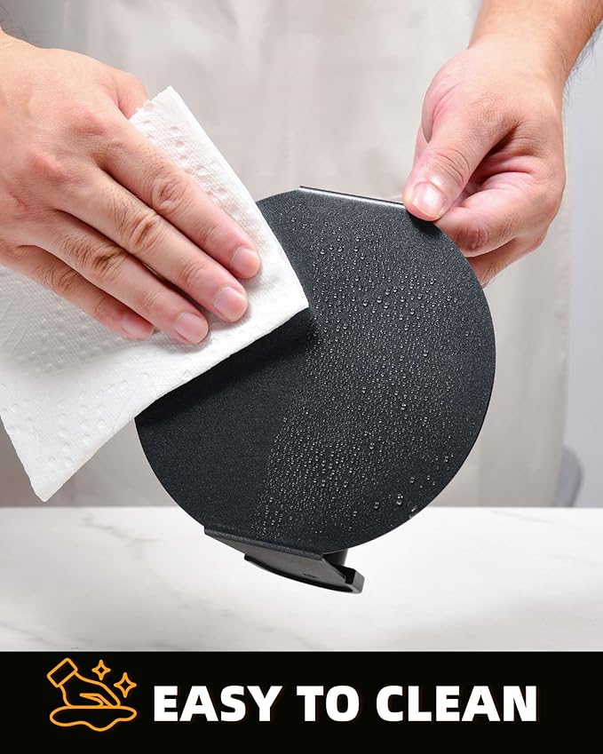 Burger Press, 6'' Round Burger Smasher for Griddle with Heat-Resistant Handle, Teflon-Coated Iron Non-Stick Hamburger Smasher Tool for Flat Top Griddle, Grill, BBQ, Cooking, Gift Package
