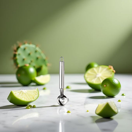 Silver Cactus Peeler - Stainless Steel Cactus Peeler Tool, Cactus Spoon with Long Handle and Hole, and Slicers Kitchen Gadget Peeling, Grating and Slicing Tools Accessories