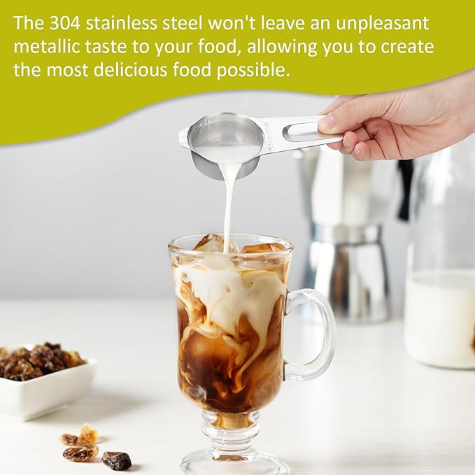 1/4 Cup (60 ml | 2 oz | 60 cc) Stainless Steel Measuring Cup, Metal Measuring Cup for Cooking & Baking