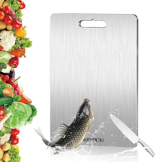 WOCHANTRI Titanium Cutting Board,Cutting Boards for Kitchen,Dishwasher Safe, Double-Sided, Suitable for Fruits, Vegetables, Meat, Outdoor, Housewarming Gifts, Etc(13.4″x9.1″)