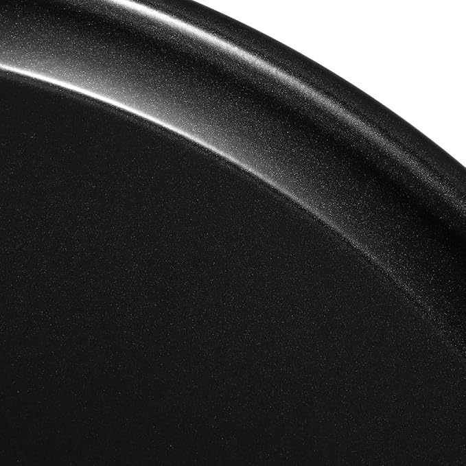 DIYEAH Microwave Pizza Crisper Pan, Non-Stick Aluminum Alloy Baking Tray, 12-Inch Round Pizza Plate for Microwave Oven, Black