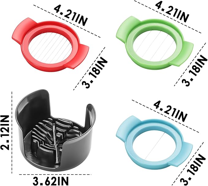Egg Slicer for Hard Boiled Eggs，4 in 1 Multifunctional Egg Cutter,Strawberry slicer, Strawberry, Tomato, Dicer for Soft Fruit Mushroom Home Use