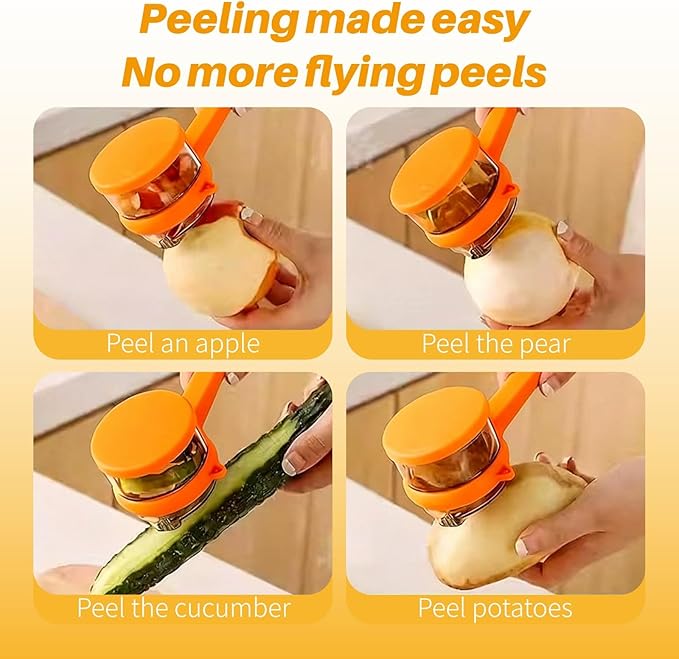 2PCS Upgrade Fruit Vegetable Peeler with Container, 2026 New Special Potato Peelers for Kitchen, Double-Sided Stainless Steel Apple Peeler with Box Storage