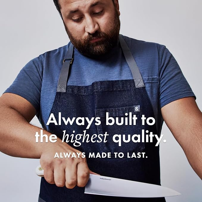 hedley & bennett Essential Apron - Heavy-Duty Denim Kitchen Apron with Pockets & Towel Loop - Professional Chef Workwear for Cooking & Grilling - Cedar