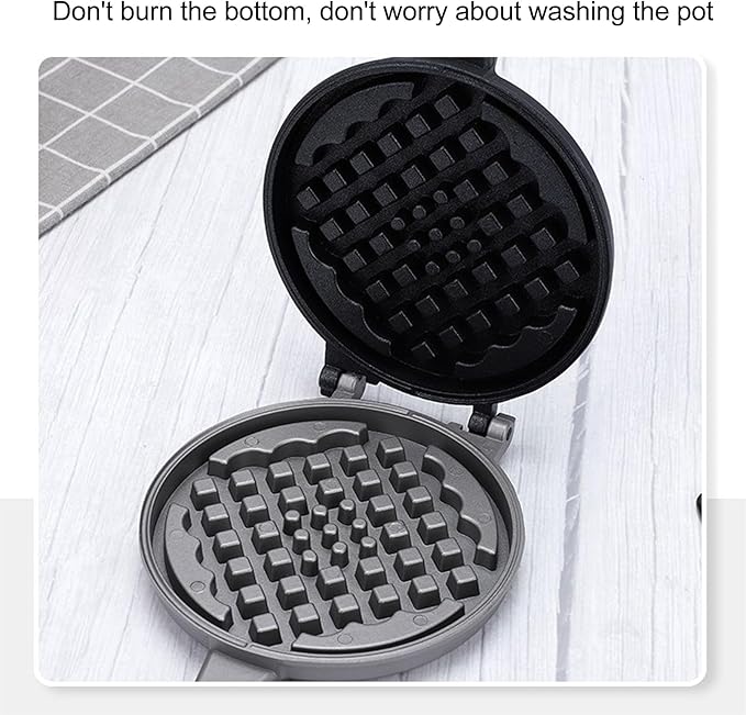 Waffle Maker Pan, Aluminum Alloy Dual Sided Nonstick Waffle Pan with Removable Handle for Sandwich Toaster Breakfast, Stovetop Waffle Iron for Camping
