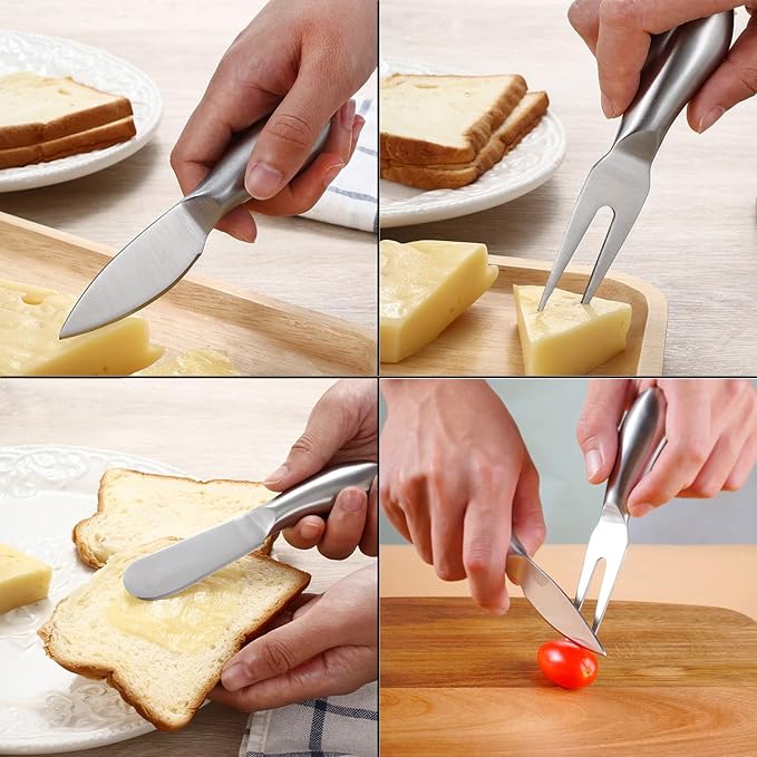 6-Piece Cheese Knife Set, Premium Stainless Steel Cheese Knives with Gift Box, Cheese and Charcuterie Board Collection matching tools(6pcs)