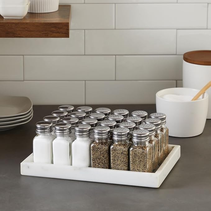Juvale 24 Pack Glass Salt and Pepper Shakers Bulk Set - Restaurant Salt and Pepper Shakers - Spice Containers for Restaurant (2 Oz, Clear)
