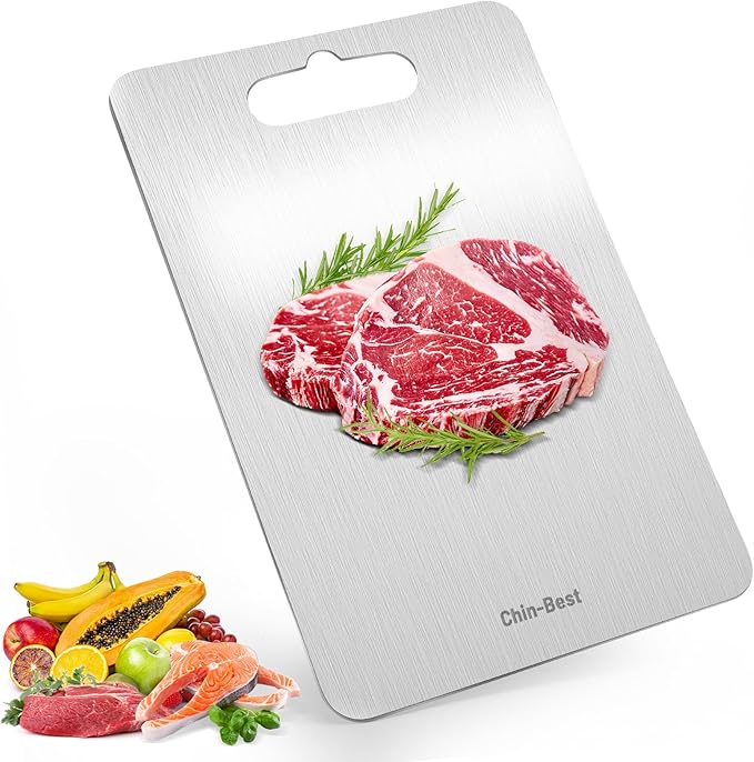 Chin-Best Cutting Board, Stainless Steel Cutting Board for kitchen, Meat,Fruit, Vegetables, S 11.5" * 8"