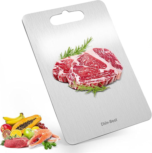 Chin-Best Cutting Board, Stainless Steel Cutting Board for kitchen, Meat,Fruit, Vegetables, S 11.5" * 8"